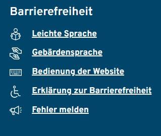 Links zur Barrierefreiheit